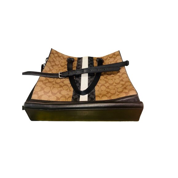 COACH GRAHAM STRUCTURED TOTE SIGNATURE CANVAS VARSITY STRIPE (6707) PREPPY Y2K - Picture 5 of 15